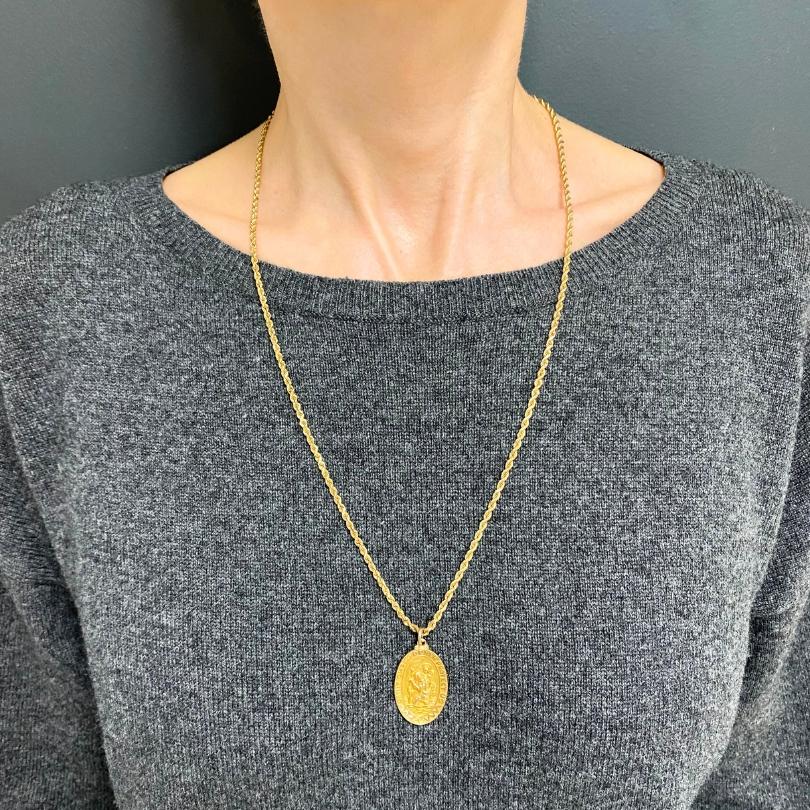 
MATERIALIEN: 14k  Gold 
Gewicht: 21.4 Gramm
Abmessungen: Anhänger - 3/4