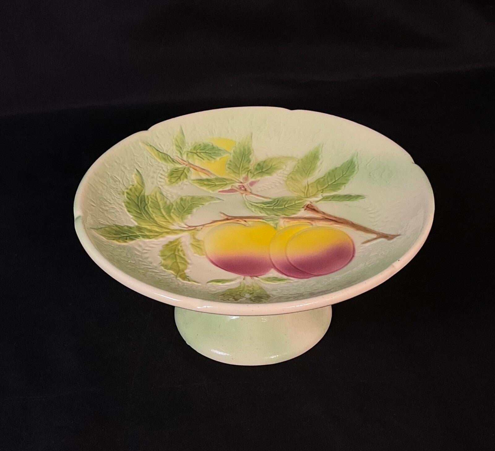 Vintage St Clément Barbotine Kompottschale mit Obst Dekor - 2Y590 im Angebot 2