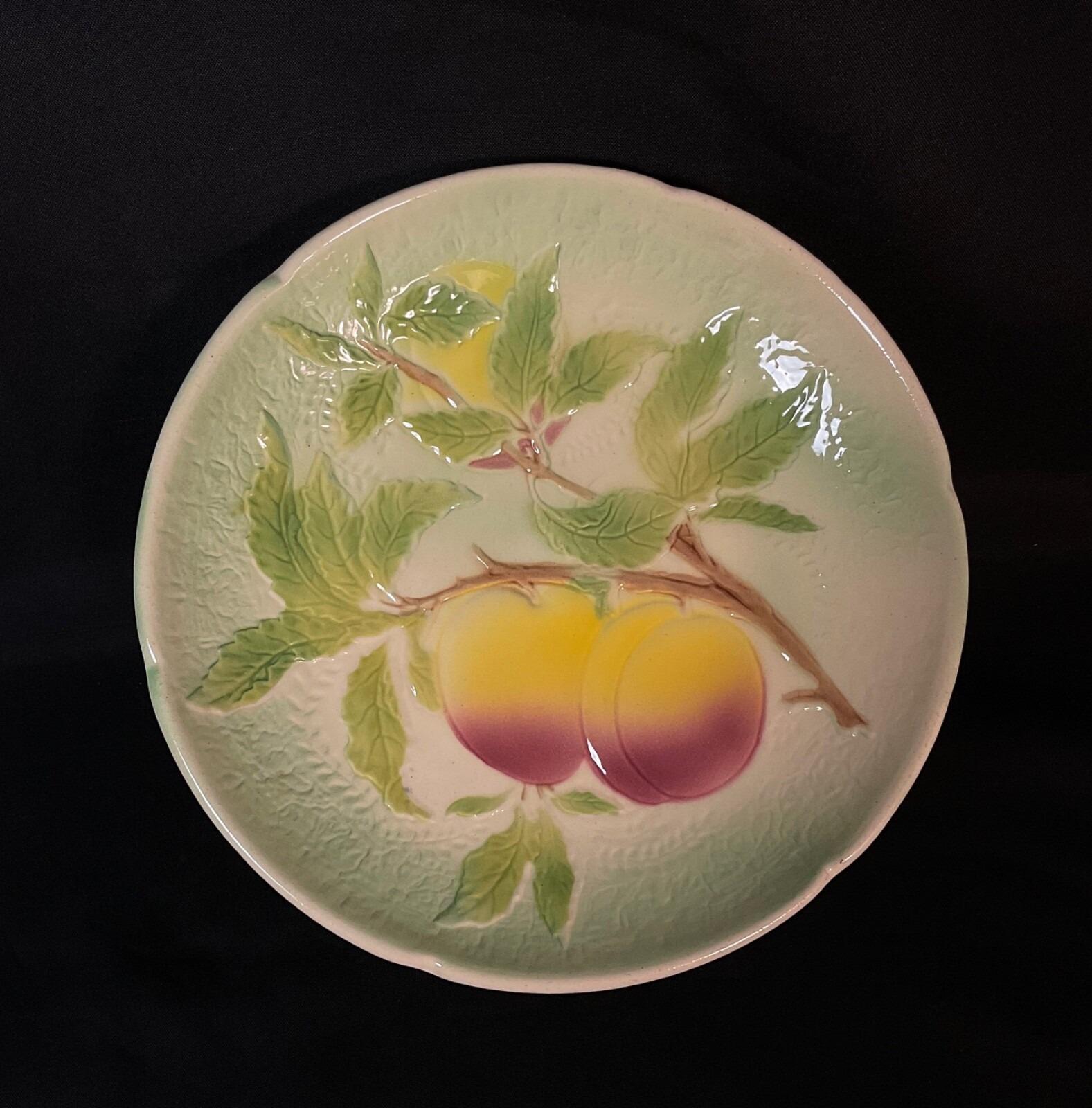 Vintage St Clément Barbotine Kompottschale mit Obst Dekor - 2Y590 im Angebot 3