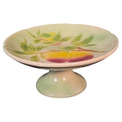 Vintage St Clément Barbotine Compote Dish with Fruit Decor - 2Y590