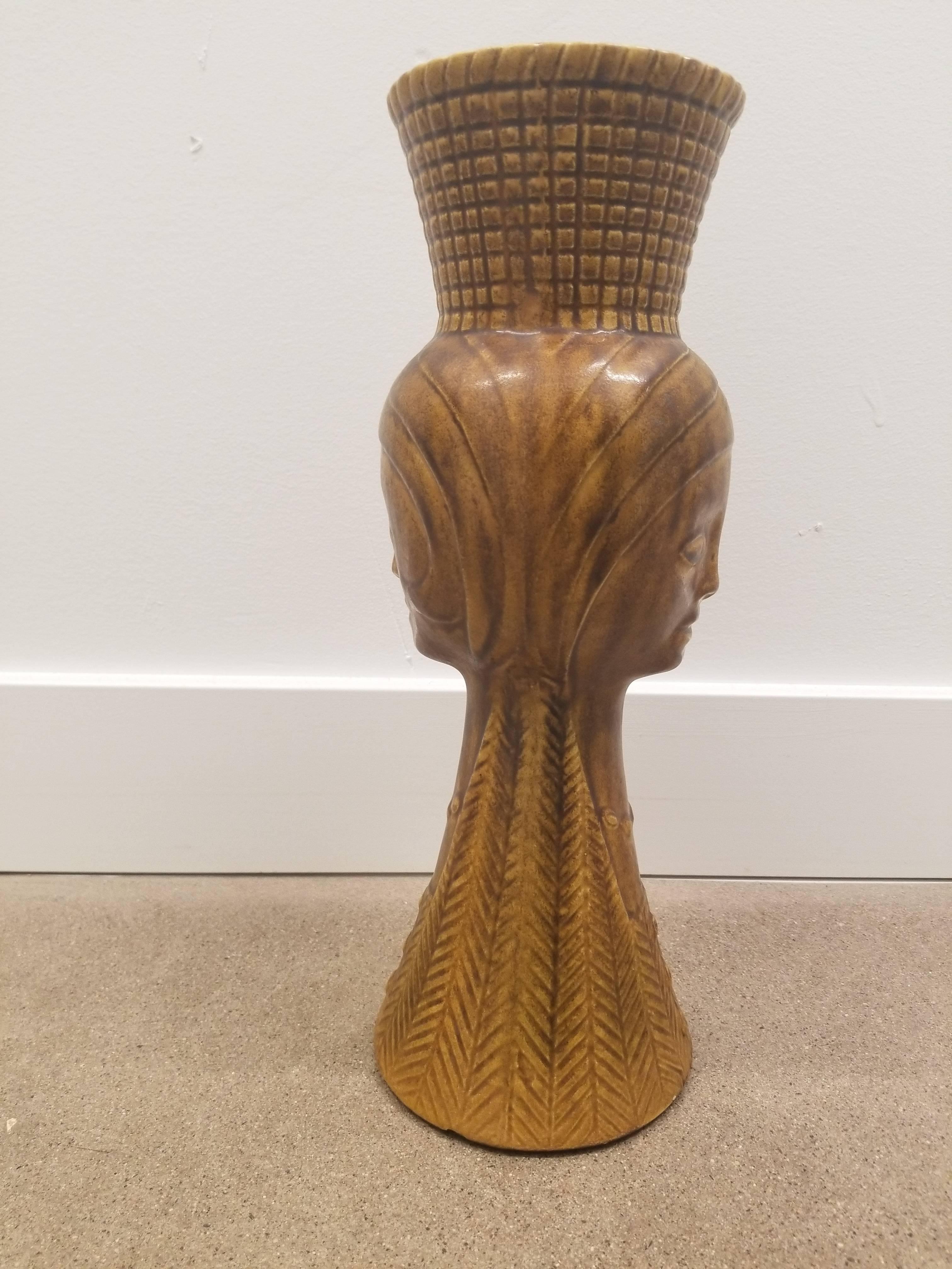 Mid-Century Modern Vintage St. Clement French Face Vase