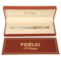 S.T DuPont Fidélio Zweifarbiger gerippter Kugelschreiber mit Originalverpackung