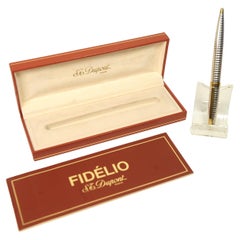 S.T DuPont Fidélio Two Colour Ribbed Ballpoint Pen With Original Box