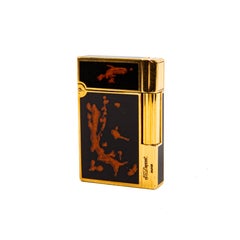 Vintage S.T. Dupont Gatsby Lighter Black Fire Lacquered 1980s