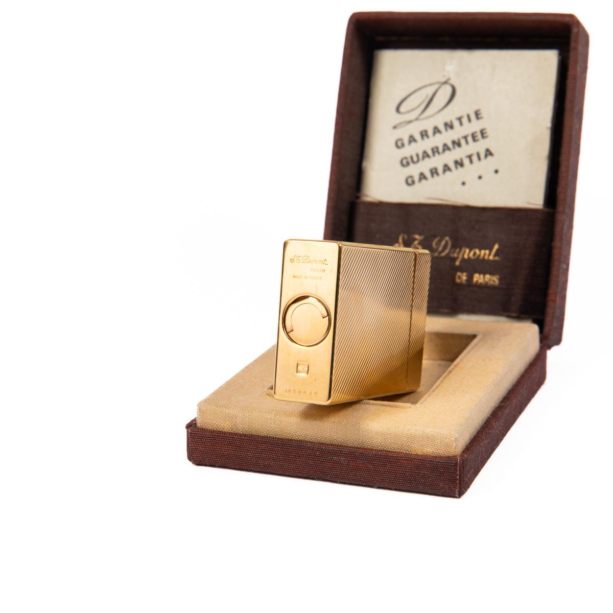Vintage S.T. DUPONT Ligne 1 BR Lighter Gold Plated 1980s in Box 3