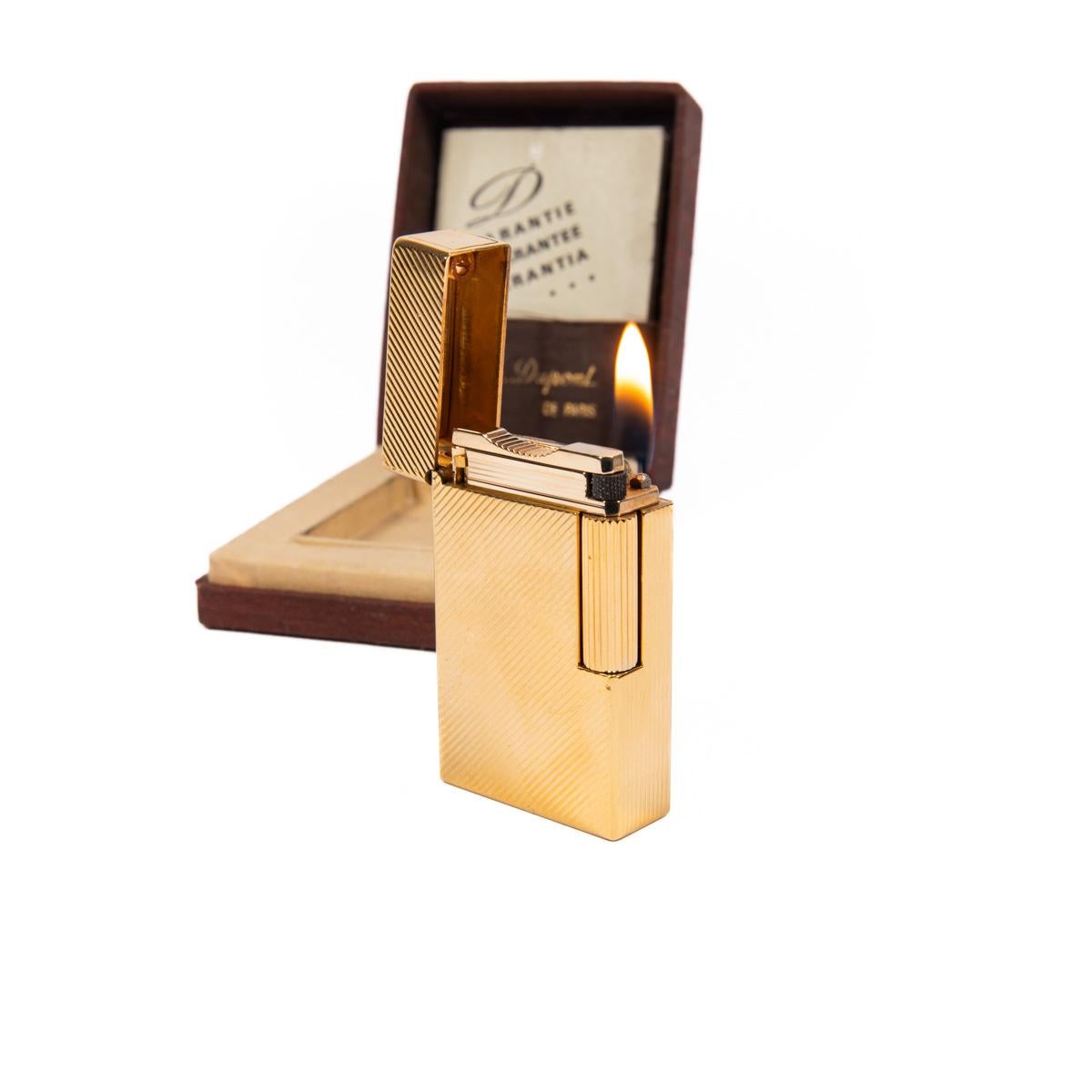 Vintage S.T. DUPONT Ligne 1 BR Lighter Gold Plated 1980s in Box 1