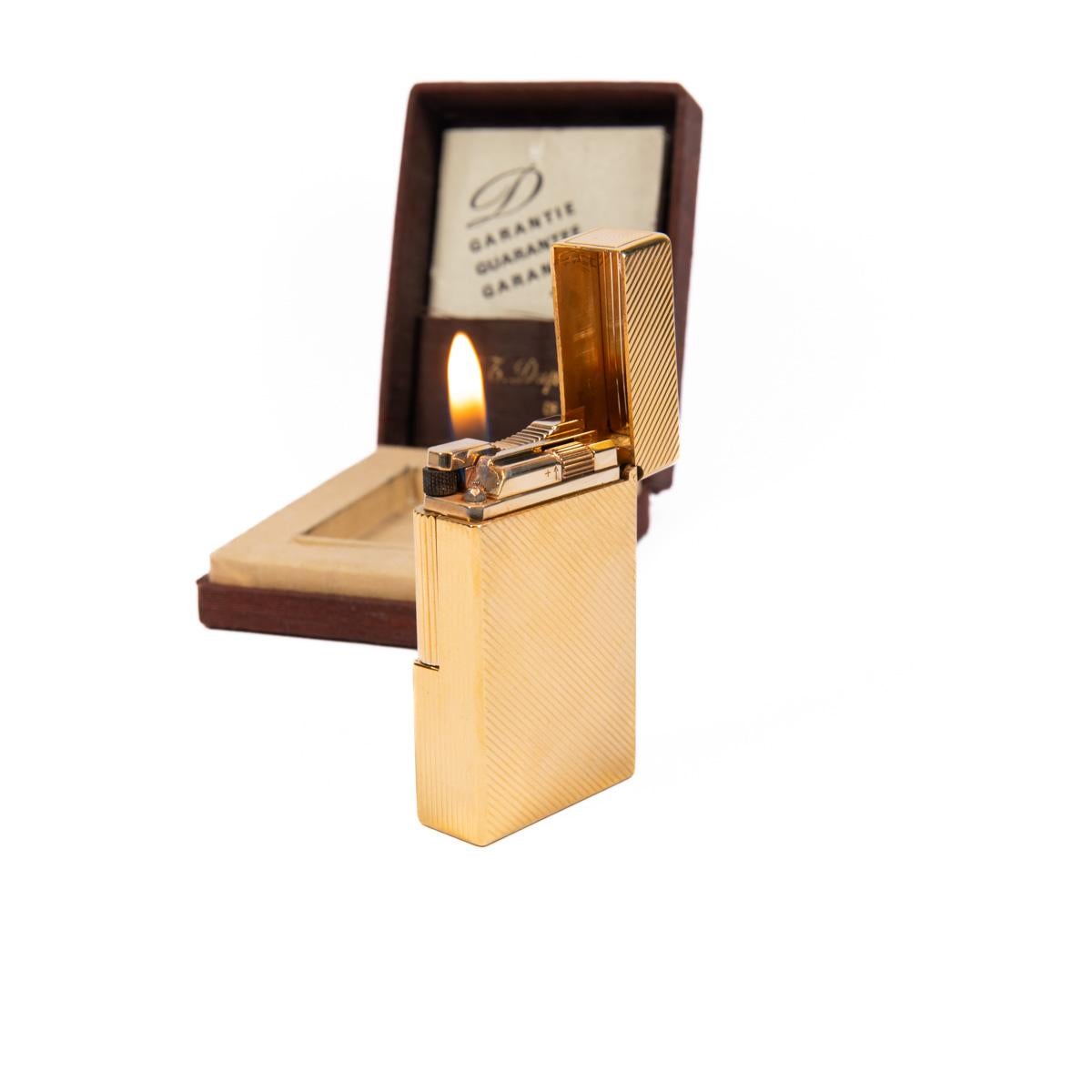 Vintage S.T. DUPONT Ligne 1 BR Lighter Gold Plated 1980s in Box 2
