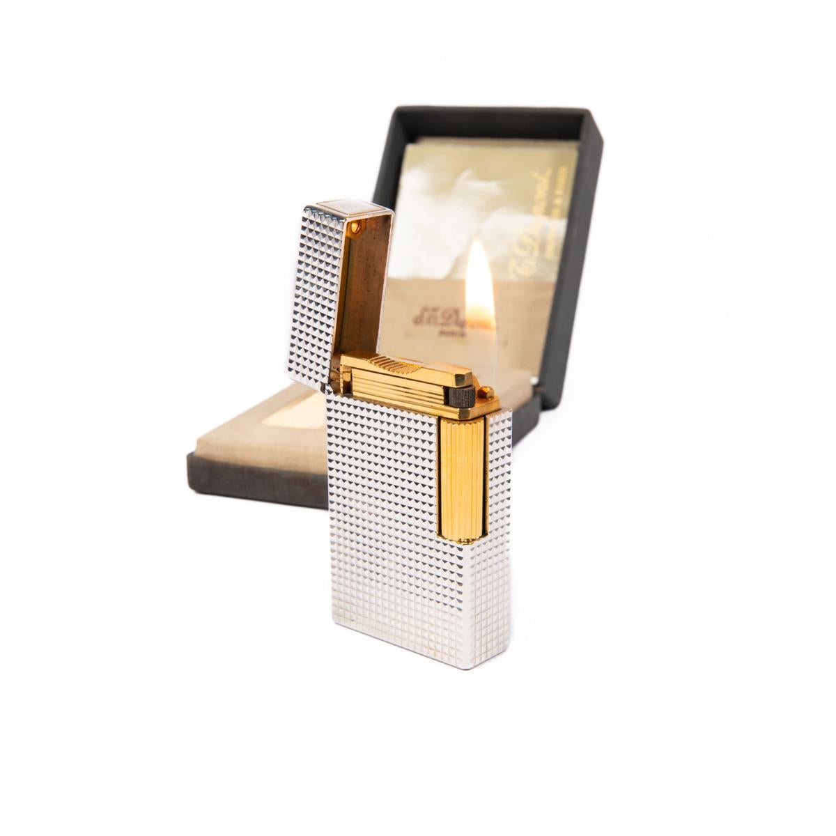 Vintage S.T. DUPONT Ligne 1 BR Lighter Two-Tone 1980s in Box 2
