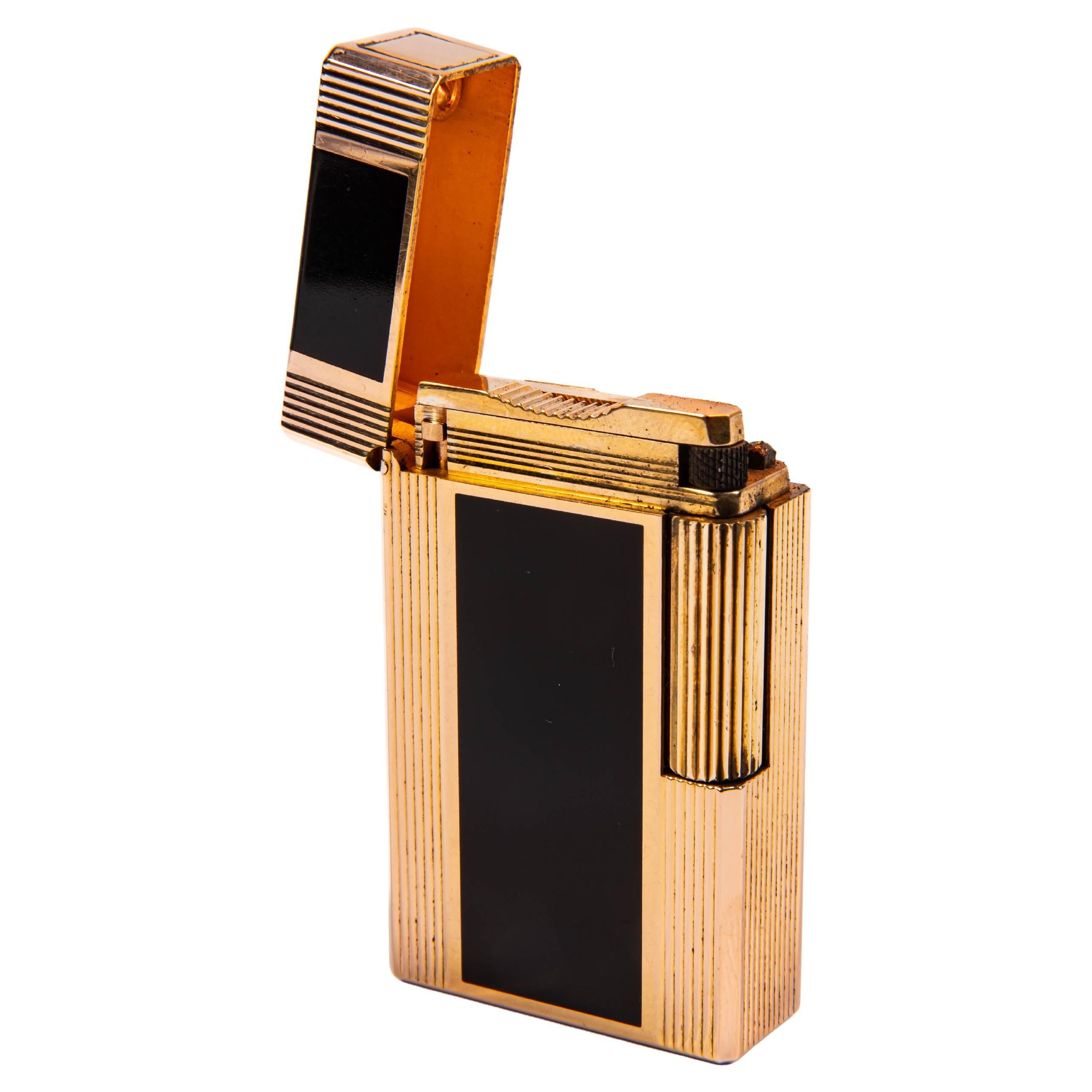 Vintage S.T. DUPONT Ligne 1 BR Regular Lighter Black Lacquered 1980s