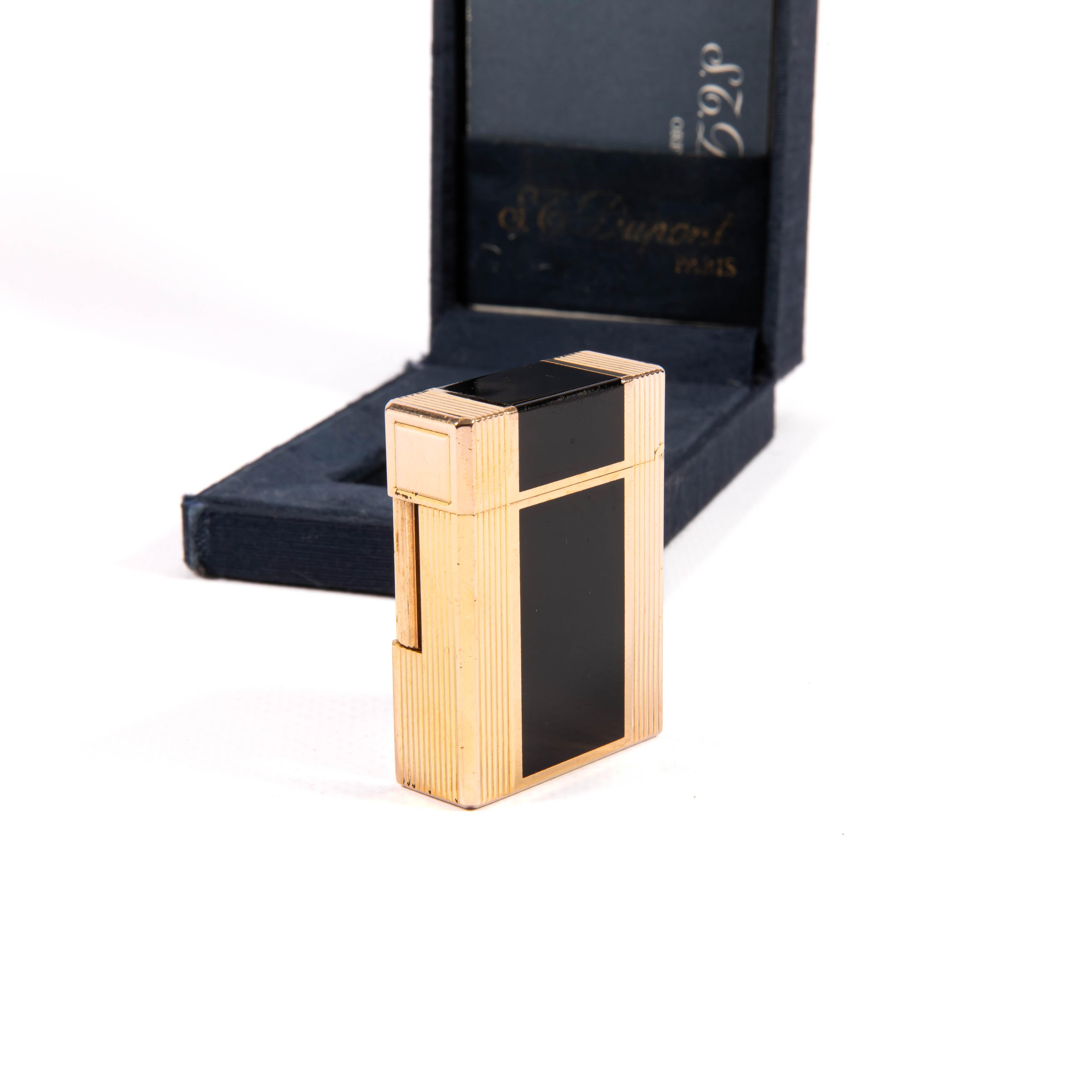 Women's or Men's Vintage S.T. DUPONT Ligne 1 BR Small Lighter Laque de Chine in Box 1980s