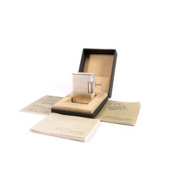 Vintage S.T. DUPONT Ligne 1 BR Small Lighter Silver Plated in Box 1980s