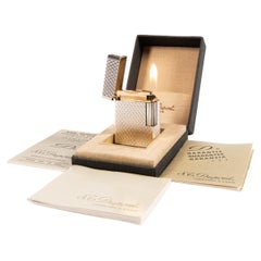 Vintage S.T. DUPONT Ligne 1 BR Small Lighter Silver Plated in Box 1980s