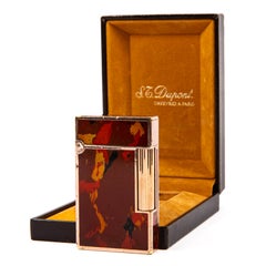 Vintage S.T. Dupont Ligne 2 Regular Lighter Abstract Art Lacquered in Box 1990s