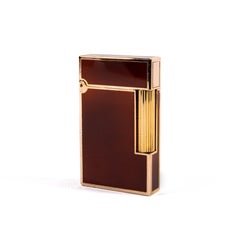 Vintage S.T. DUPONT Ligne 2 Regular Lighter Brown Lacquered 1980s