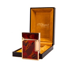 Vintage S.T. Dupont Ligne 2 Small Lighter Abstract Art Lacquered in Box 1990s