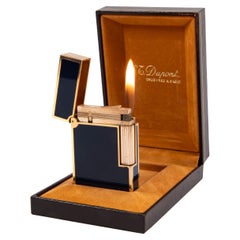 Vintage S.T. DUPONT Ligne 2 Small Lighter Blue Lacquered in Box 1990s
