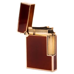 Vintage S.T. Dupont Ligne 2 Small Lighter Brown Lacquered 1980s