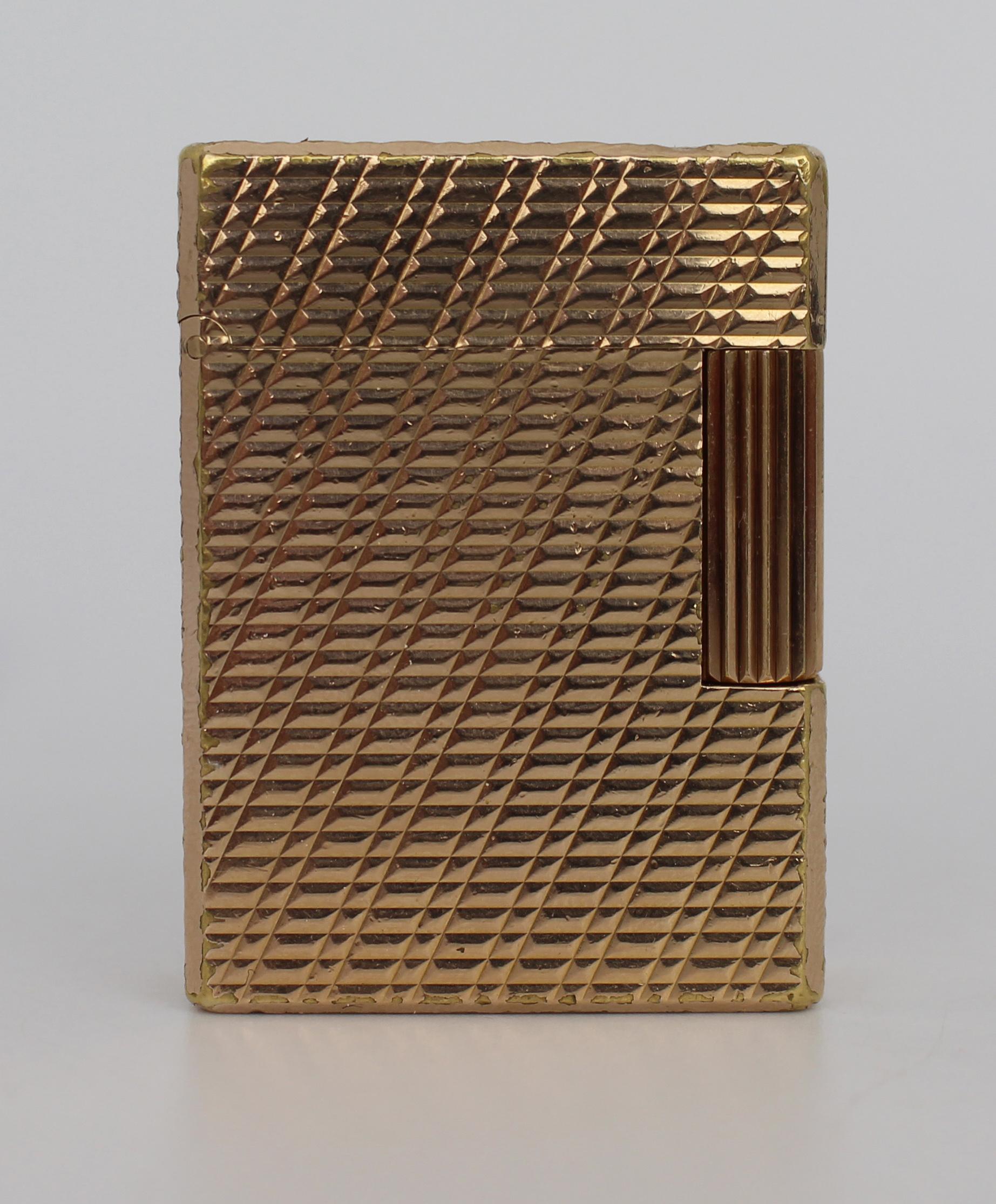 Vintage S.T. Dupont Paris Gold-Plated Ligne 1 Small Lighter, Monogrammée Bon état - En vente à Worcester, GB