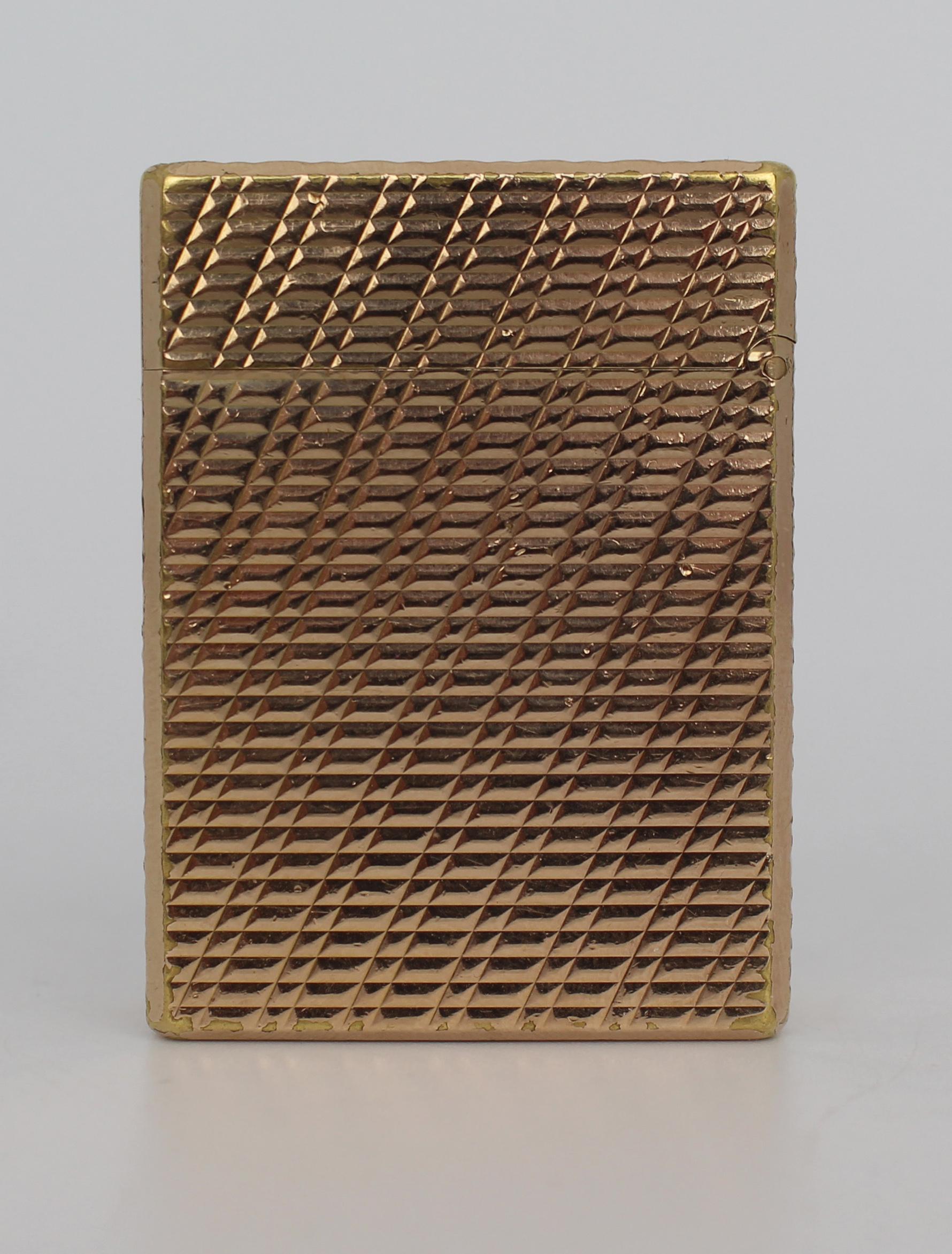 Plaqué or Vintage S.T. Dupont Paris Gold-Plated Ligne 1 Small Lighter, Monogrammée en vente