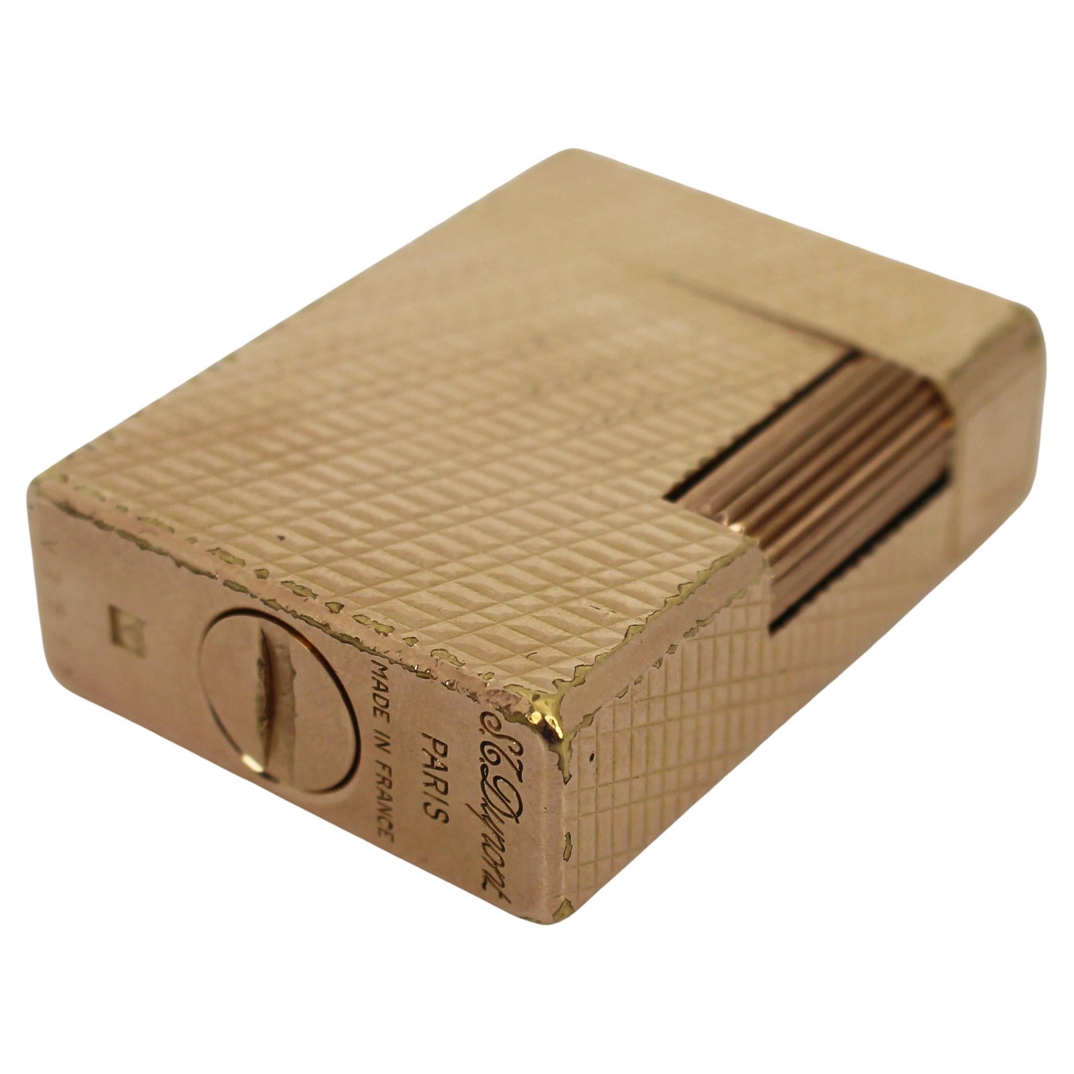 Vintage S.T. Dupont Paris Gold-Plated Ligne 1 Small Lighter, Monogrammed