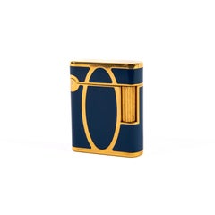 Vintage S.T. Dupont Soubreny Lighter Blue Lacquered 1990s