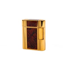 Vintage S.T. Encendedor Dupont Soubreny Mármol Rojo Lacado Años 90