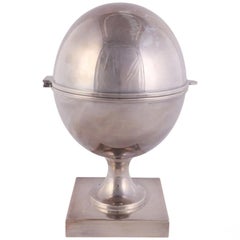 Vintage St. James Silver Plate Caviar Server of Ovoid Form on Pedestal Base