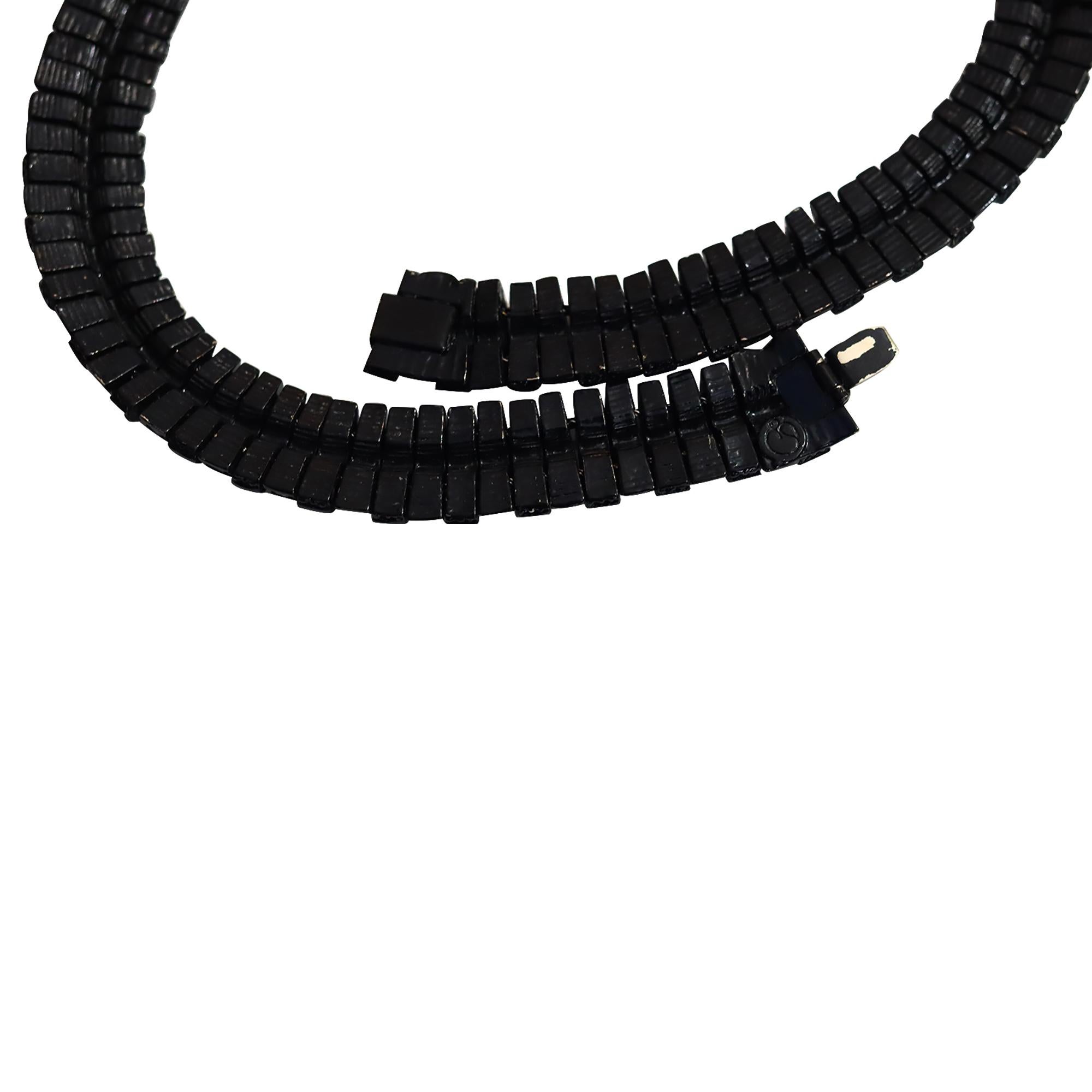 Collar de cristal vintage St. John Black, alrededor de 1990 en venta 5