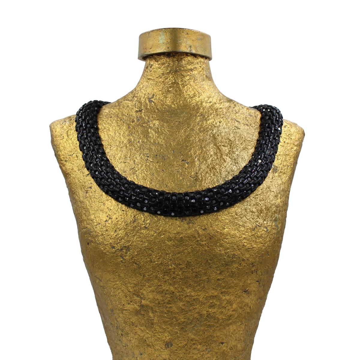 black crystal choker necklace