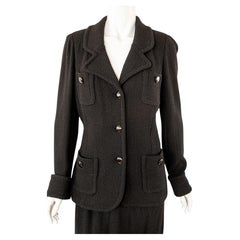 Abito vintage con gonna e blazer in lana a maglia John St. Johns