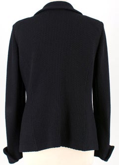 Vintage St John Caviar Black Knit Wool Blazer