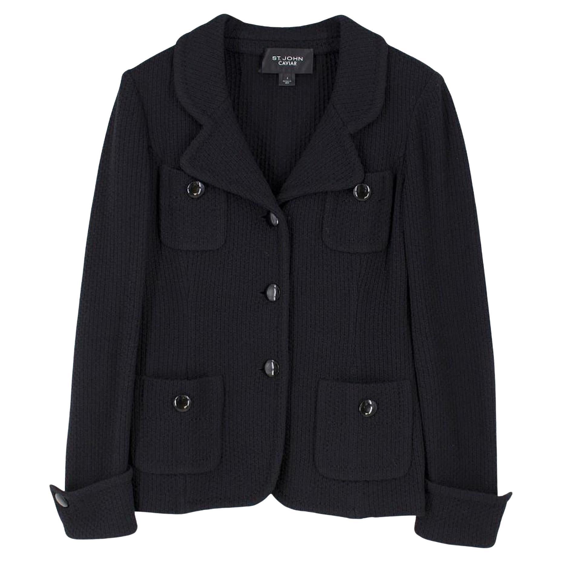 St john black knit jacket new arrivals