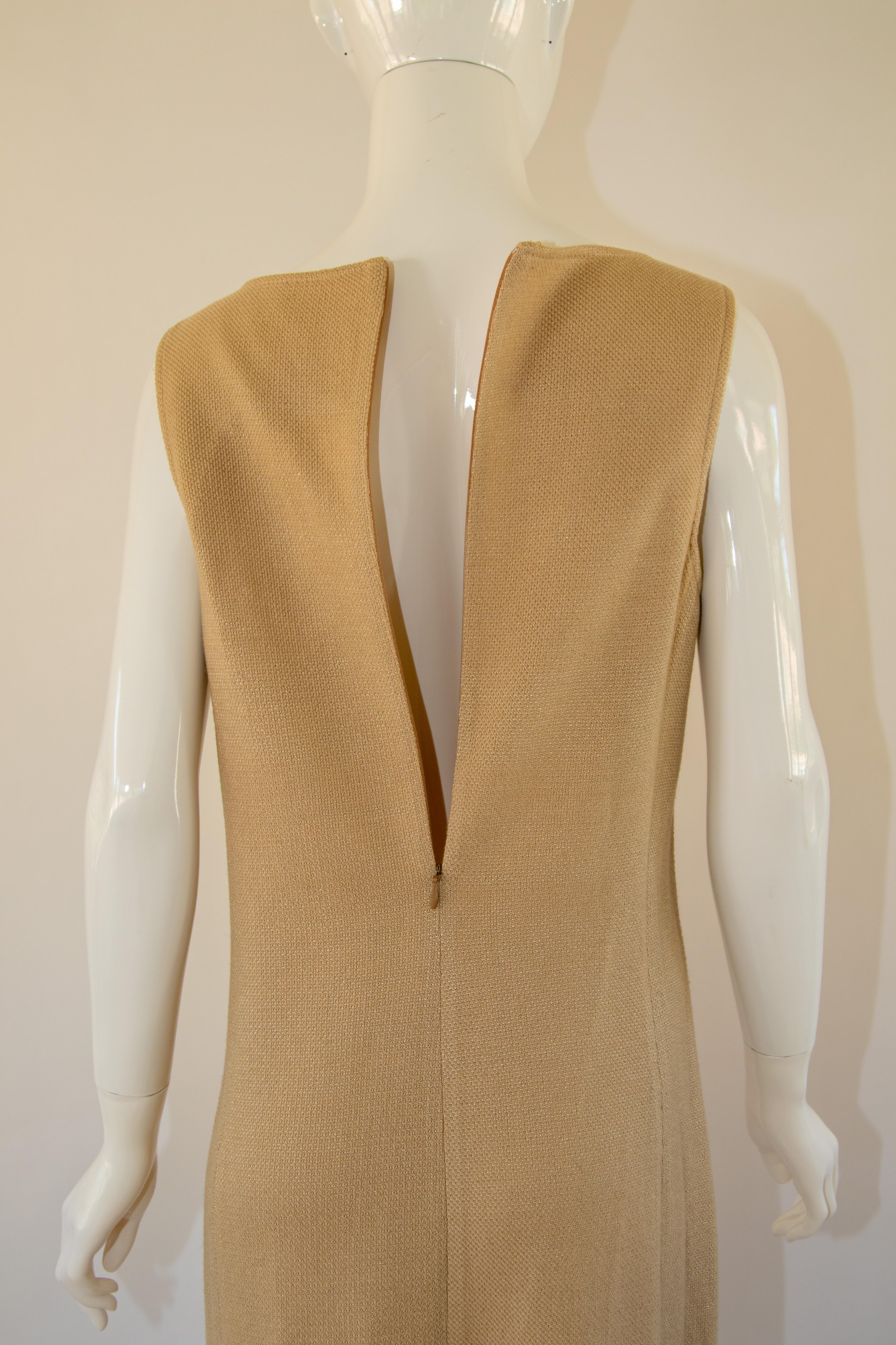 Vintage St John Collection By Marie Gray Beige Knit Wool Mini Dress For Sale 7