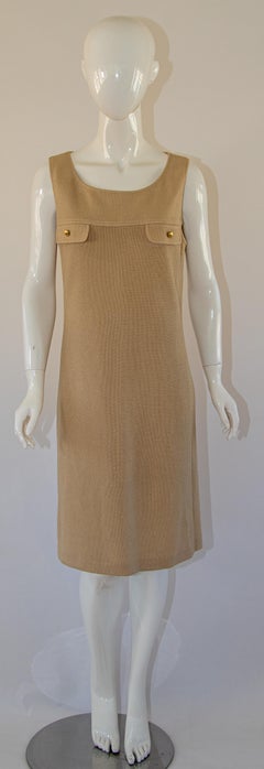 Vintage St John Sammlung von Marie Gray Beige stricken Wolle Minikleid
