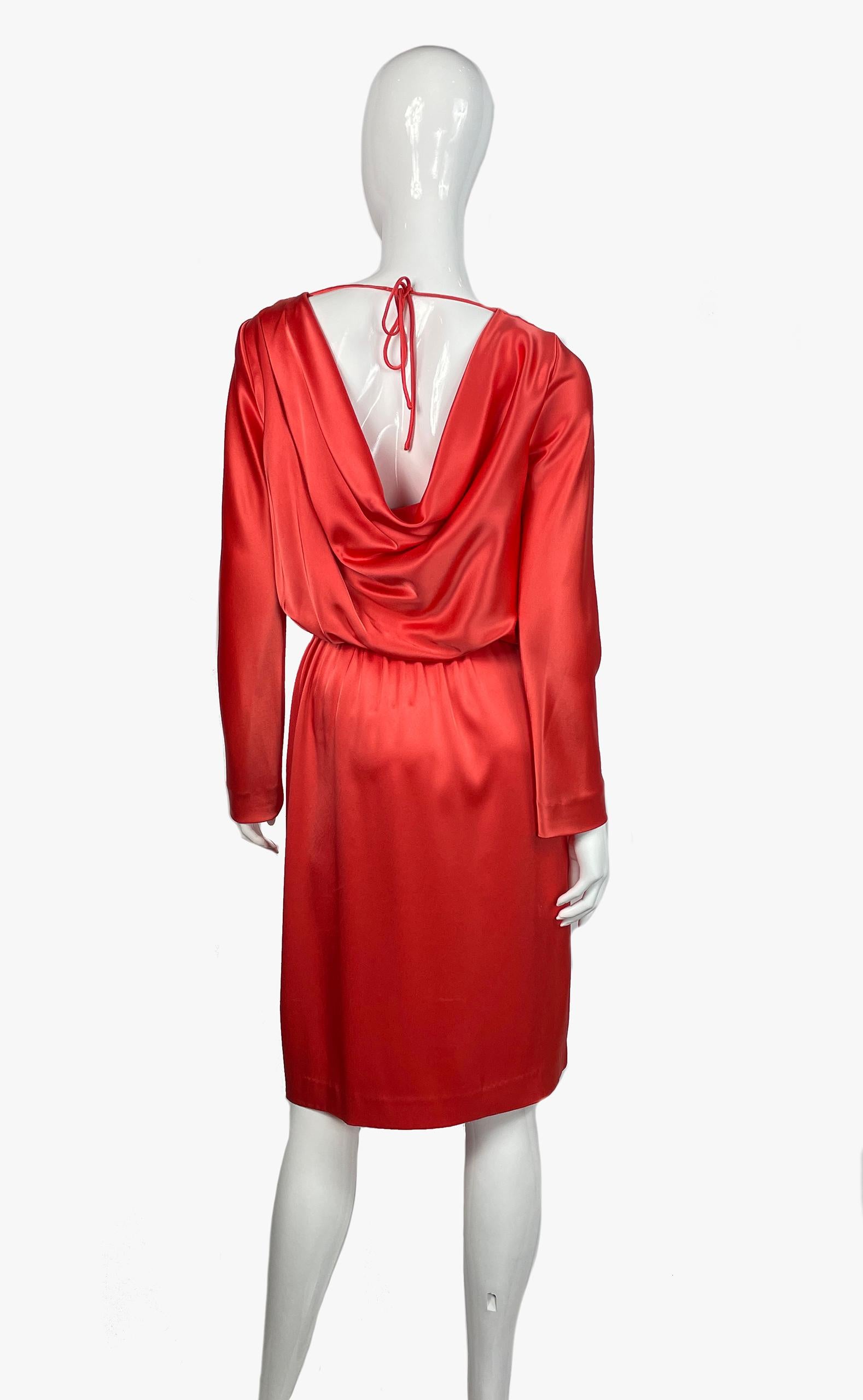 Vintage St. John Couture Cowl Neck Dress, 1990s In Good Condition For Sale In New York, NY