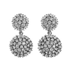 Pendientes colgantes vintage St John Diamante en tono plateado, hacia la década de 1980