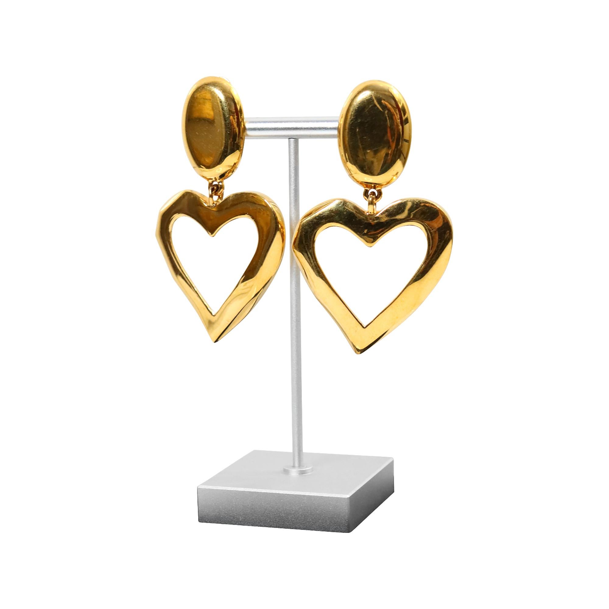 Vintage St. John Gold baumelndes Herz  Ohrringe, ca. 1990er-Jahre im Angebot 3