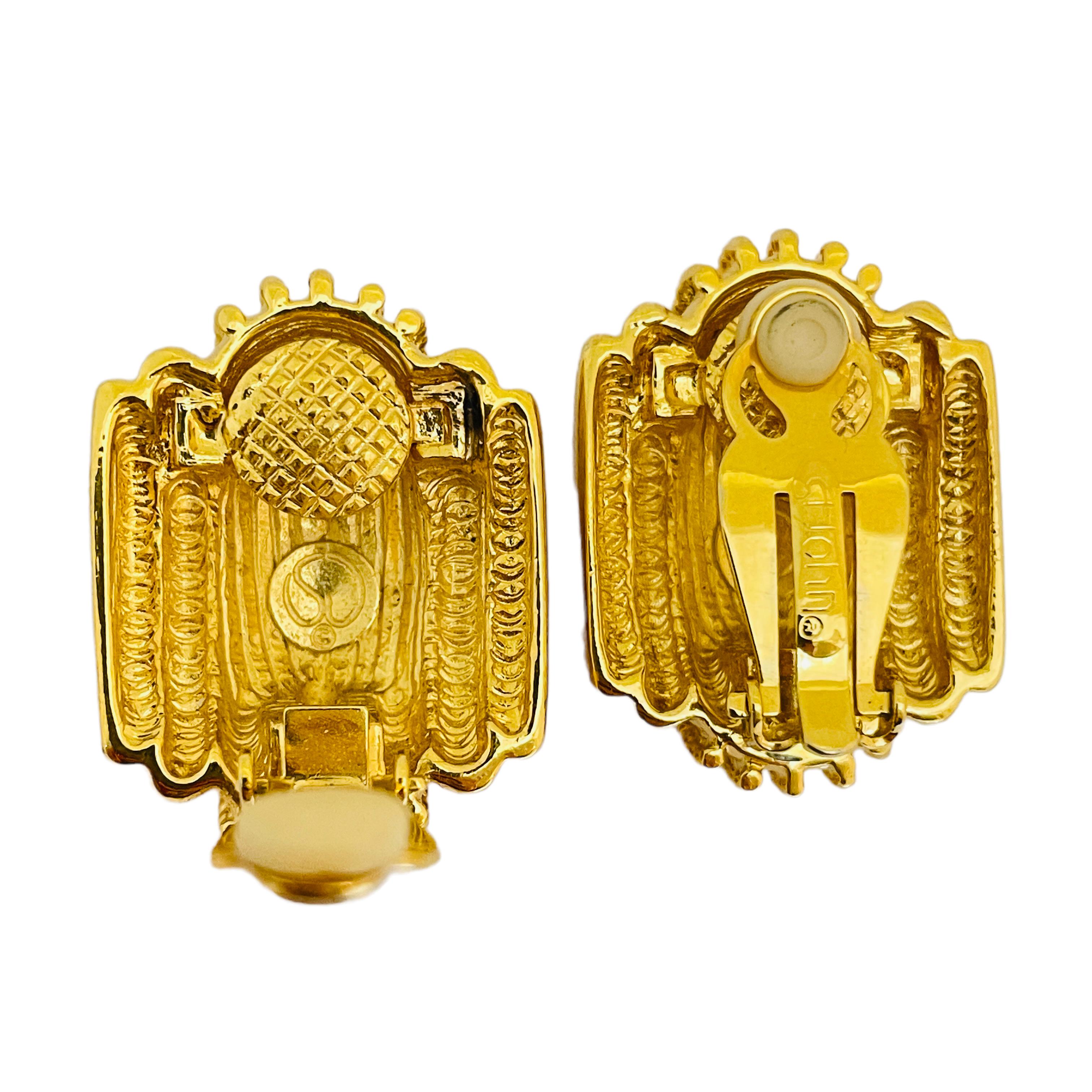 vintage st john clip on earrings