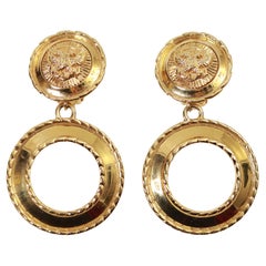 Vintage St John Gold Tone Hoop Earrings Circa 1980s