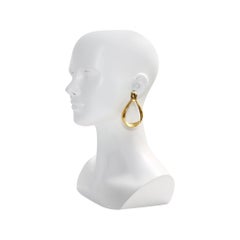 Vintage St. John Gold Tone Clip-On Hoop Earrings, Circa 1990s