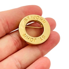 Vintage ST JOHN signed gold tone designer brooch