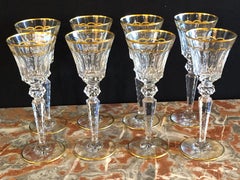 Vintage St. Louis Crystal Eight Mouth Blown and Hand Engraved / All Watermarked