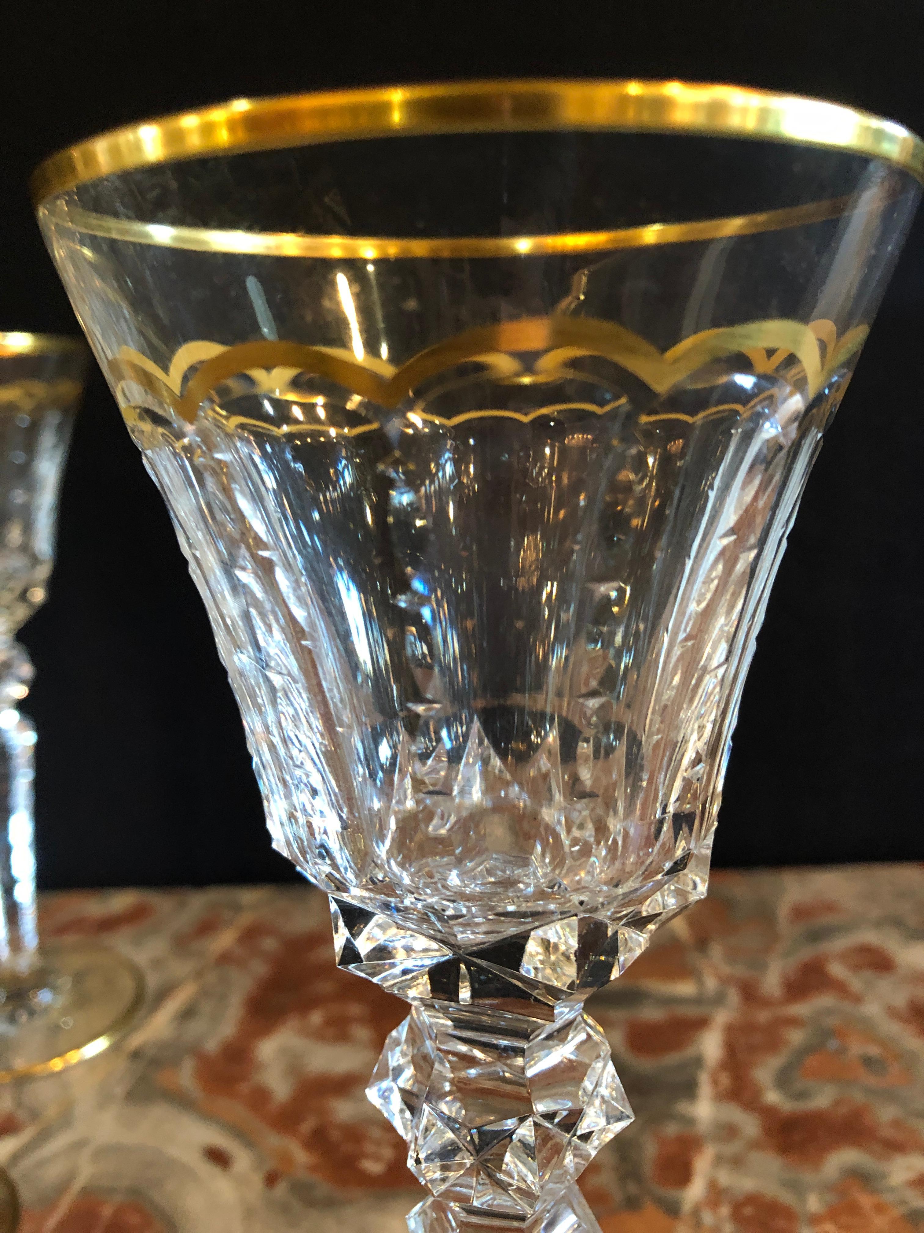 Vintage St. Louis Crystal Eight Mouth Blown and Hand Engraved / All Watermarked 1