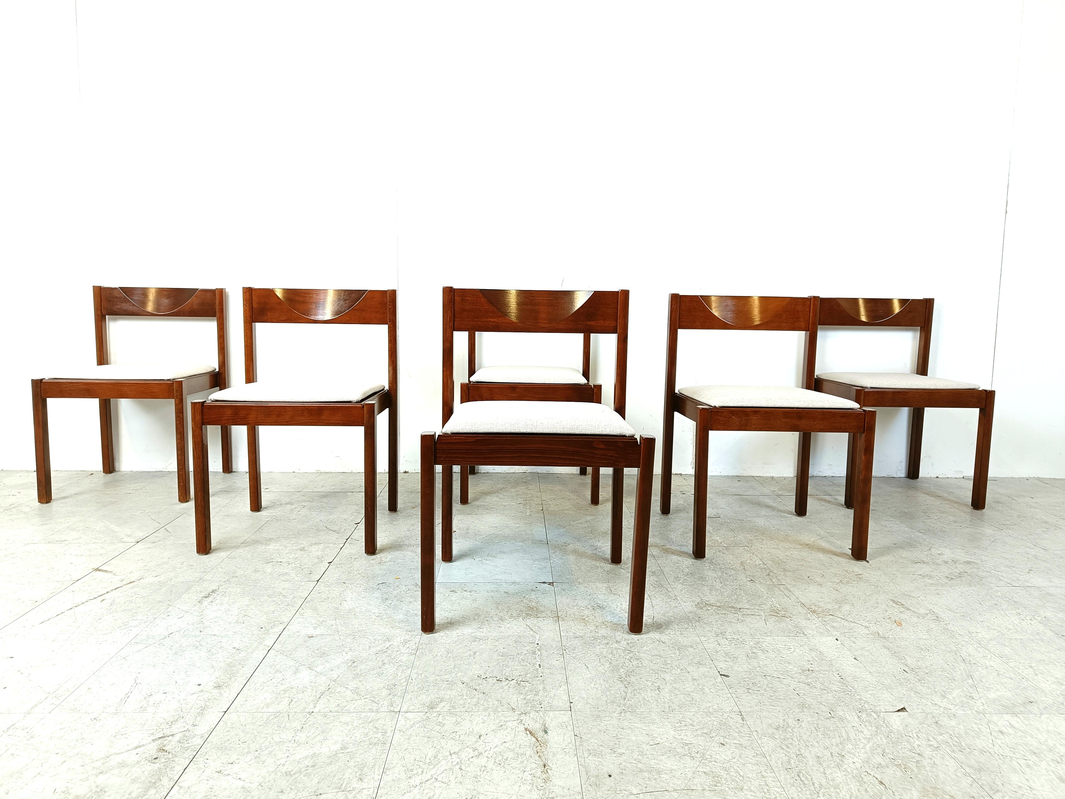 Belgian Vintage stackable dining chairs, set of 6 - 1970s For Sale