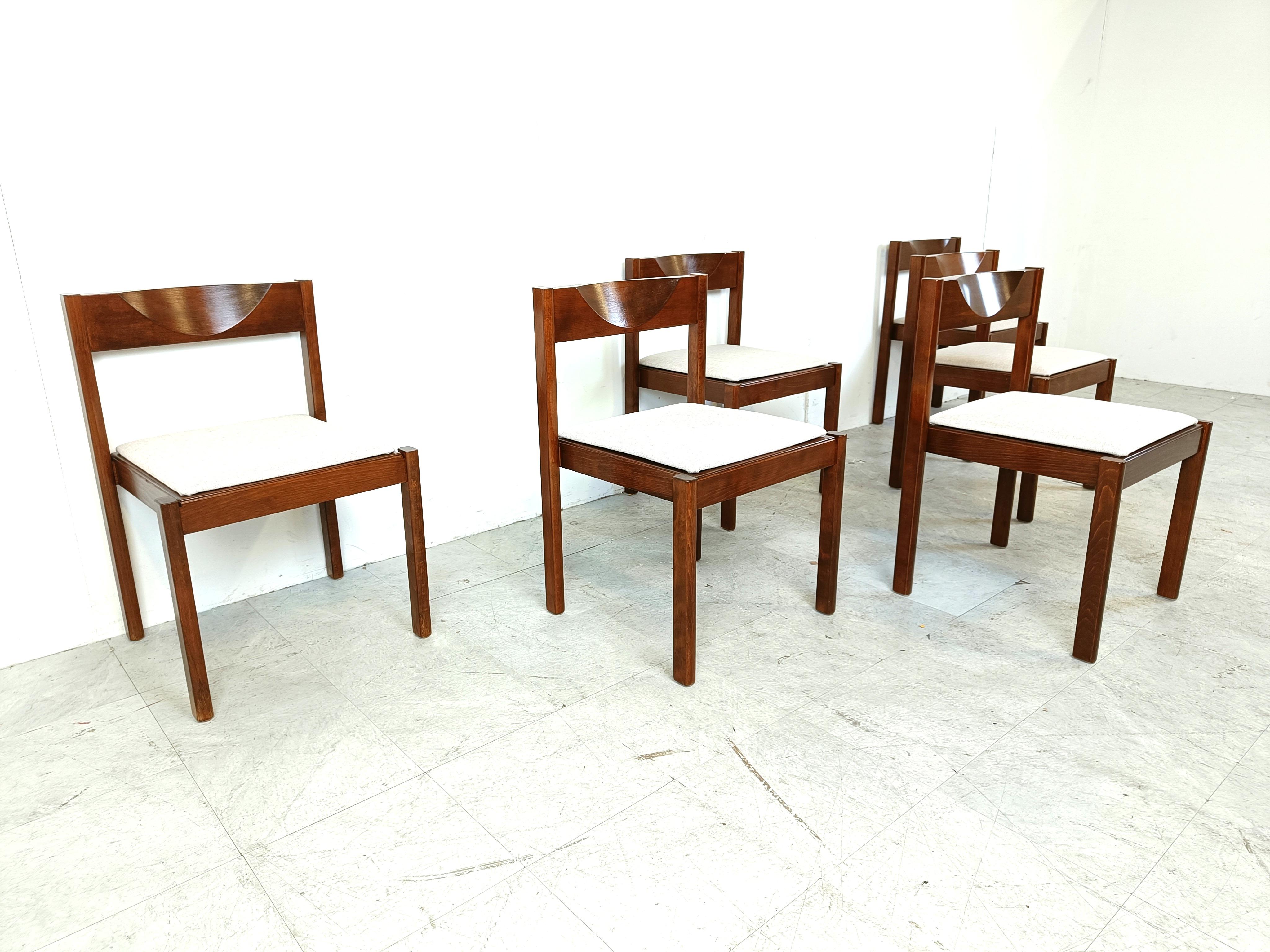 Late 20th Century Vintage stackable dining chairs, set of 6 - 1970s For Sale