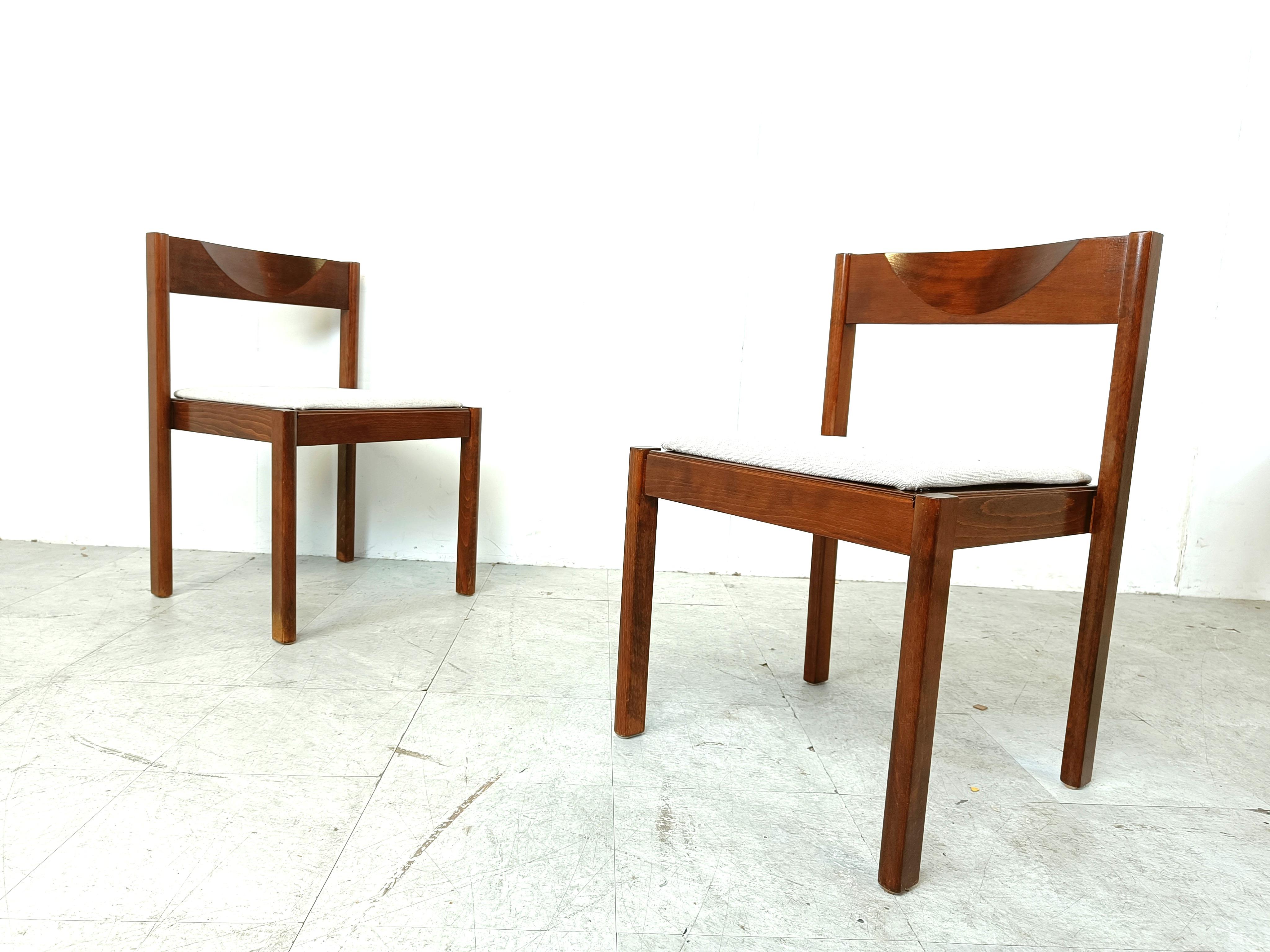 Vintage stackable dining chairs, set of 6 - 1970s For Sale 1