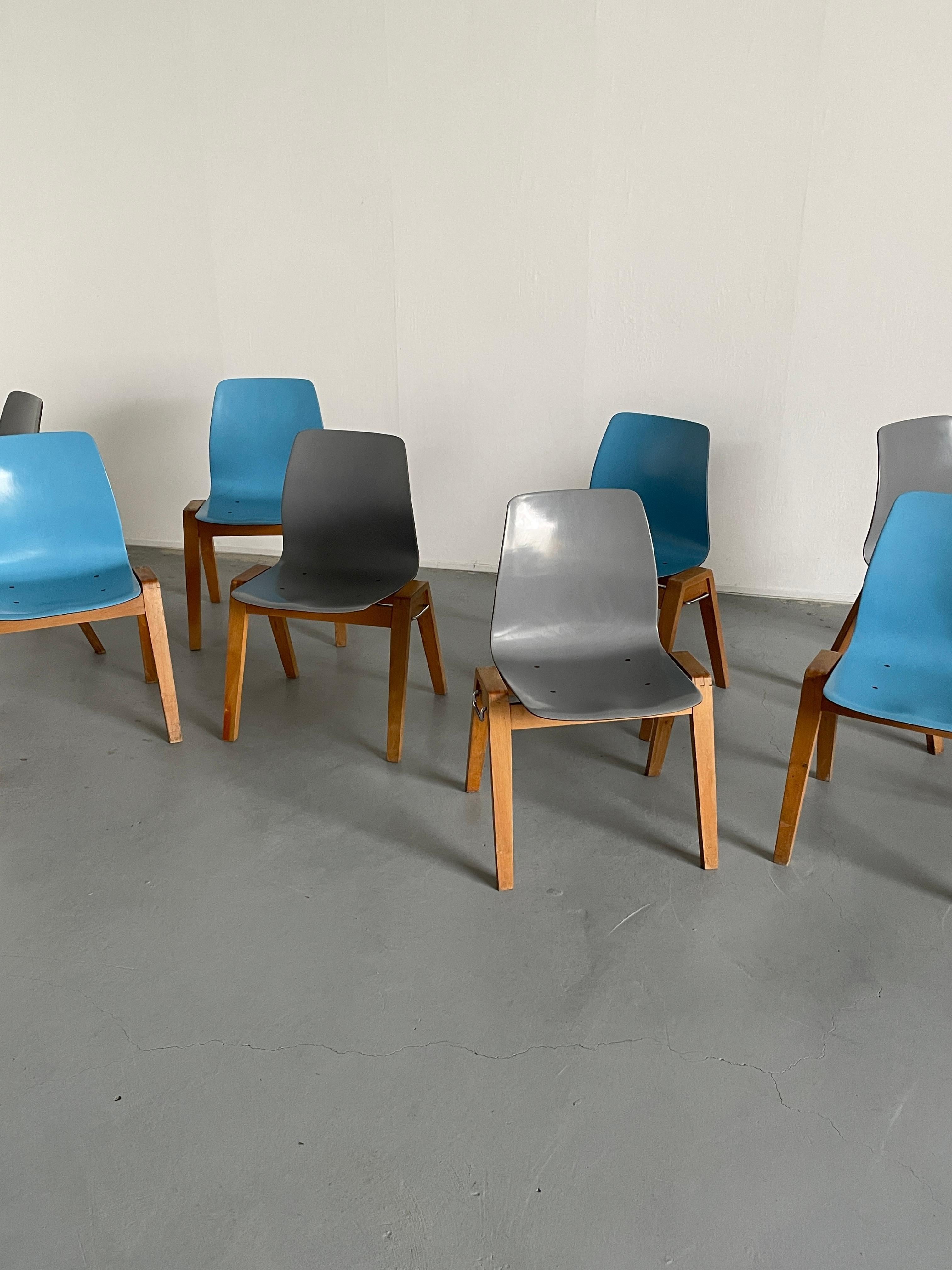 Vintage Stackable Mid-Century Dining Chairs, Adam Stegner for Pagholz Flötotto For Sale 5