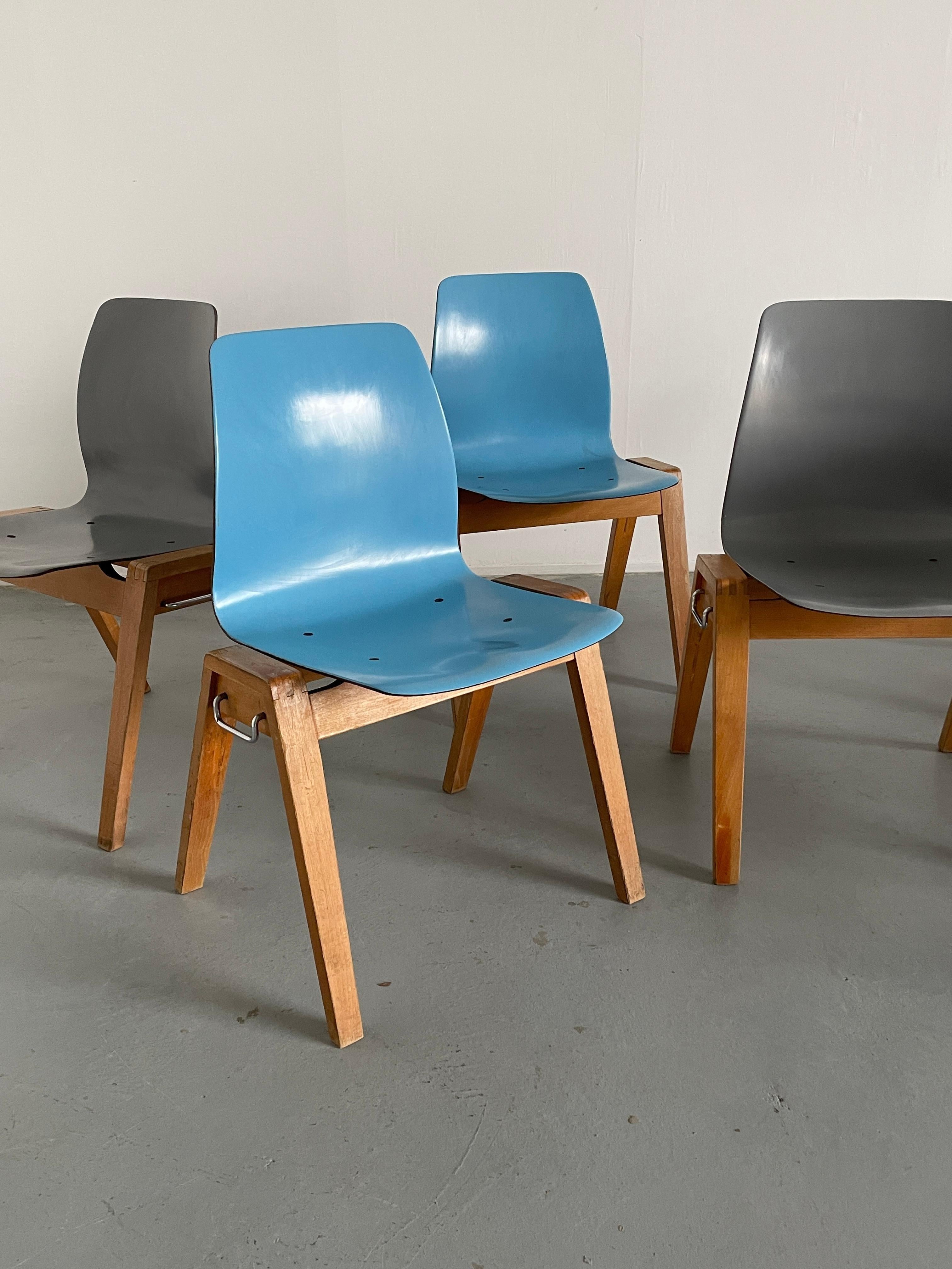 Vintage Stackable Mid-Century Dining Chairs, Adam Stegner for Pagholz Flötotto For Sale 6