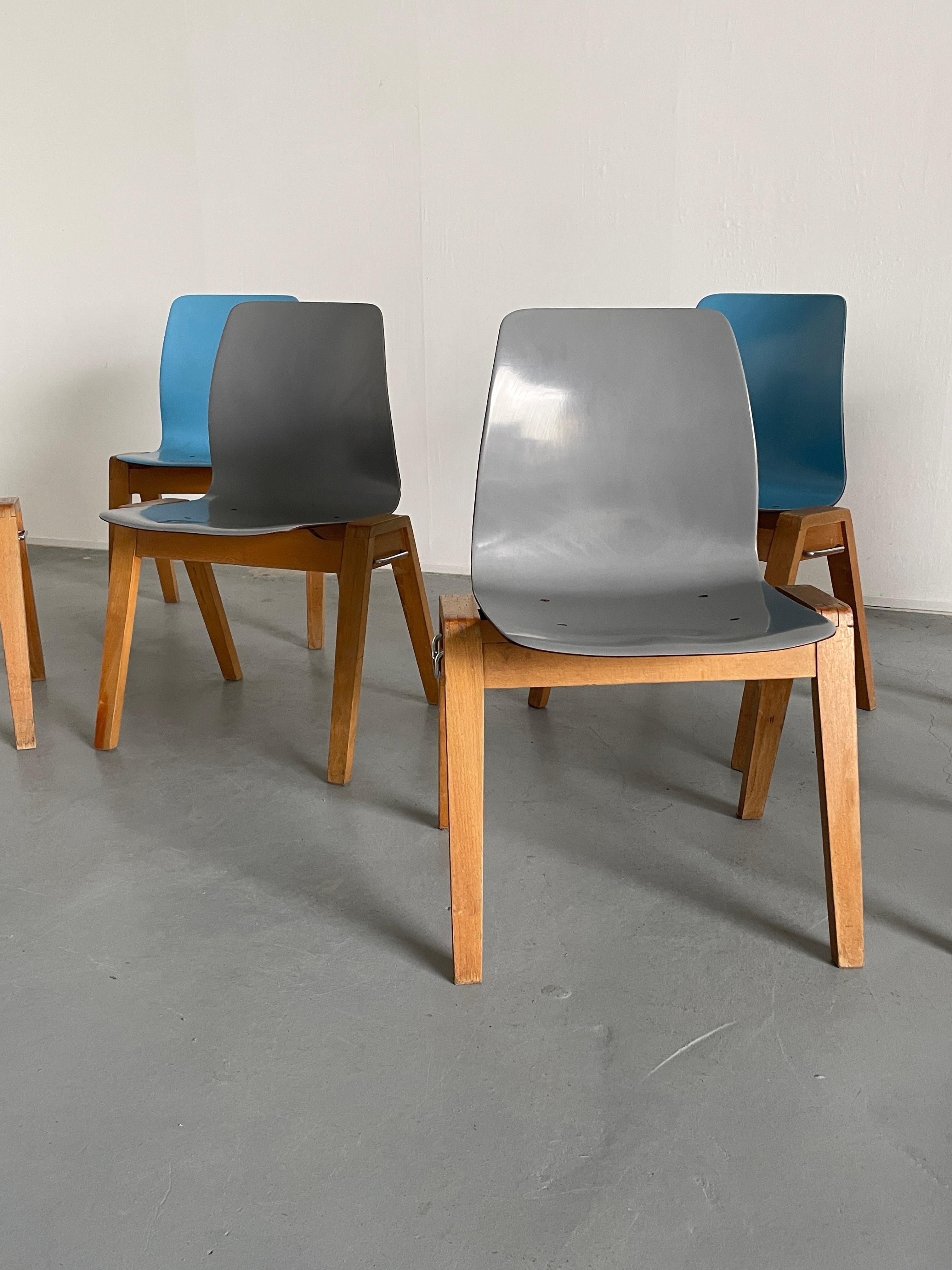 Vintage Stackable Mid-Century Dining Chairs, Adam Stegner for Pagholz Flötotto For Sale 7