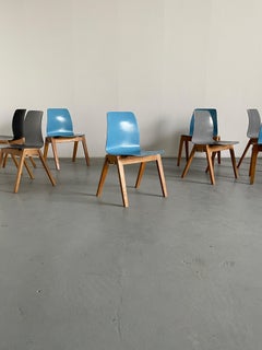 Chaises de salle à manger empilables du milieu du siècle, Adam Stegner pour Pagholz Flötotto